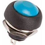 Выключатель-кнопка  250V 1А (2с) OFF-(ON)  Б/Фикс  синяя  Micro  REXANT (10)
