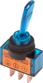 Тумблер 12V 20А (3c) ON-OFF однополюсный  с синей подсветкой  REXANT (10)