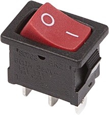 Выключатель клавишный 250V 6А (3с) ON-ON красный  Mini  REXANT   (10)