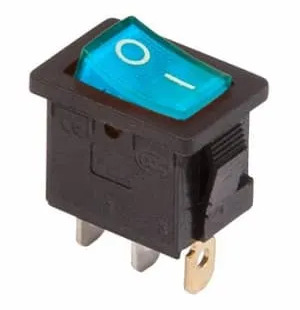 Выключатель клавишный 250V 6А (3с) ON-OFF синий  с подсветкой  Mini  REXANT   (10)