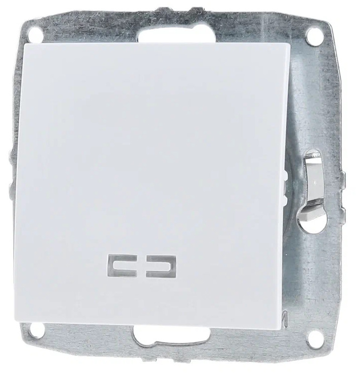 L / D Механизм  Выкл. 1 кл. с подсв. Белый  (12)