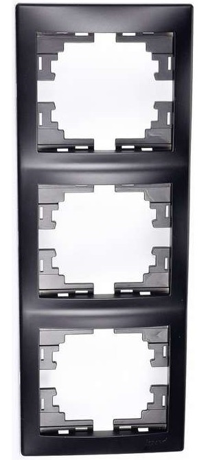 MIRA Рамка 3-ая вертикальная чёрный бархат (4200)