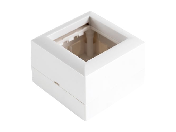 SM45 Коробка для открытой проводки для механизмов 45х45 мм. цвет белый (18шт) 1кор.=180шт. Экопласт