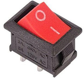 Выключатель клавишный 250V 6А (2с) ON-OFF красный  Mini  (RWB-201, SC-768)  REXANT   (10)