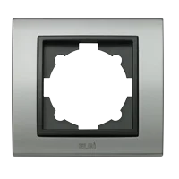 ZENA Platin Рамка 1-я матовый хром/мет.черный контур  500-073611-271