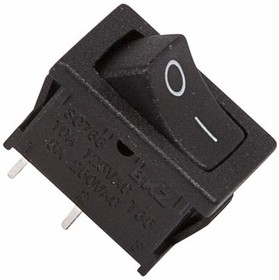 Выключатель клавишный 250V 6А (2с) ON-OFF черный  Mini  REXANT   (10)