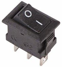 Выключатель клавишный 250V 3А (3с) ON-ON черный  Micro  REXANT   (10)