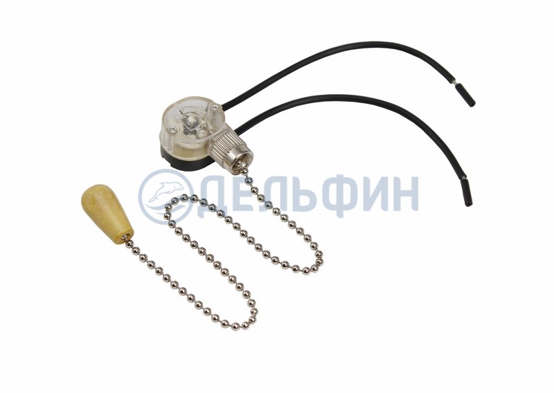 Выключатель для настенного светильника c проводом и деревянным наконечником  «Silver» REXANT   (10)
