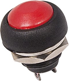 Выключатель-кнопка  250V 1А (2с) OFF-(ON)  Б/Фикс  красная  Micro  REXANT (10)