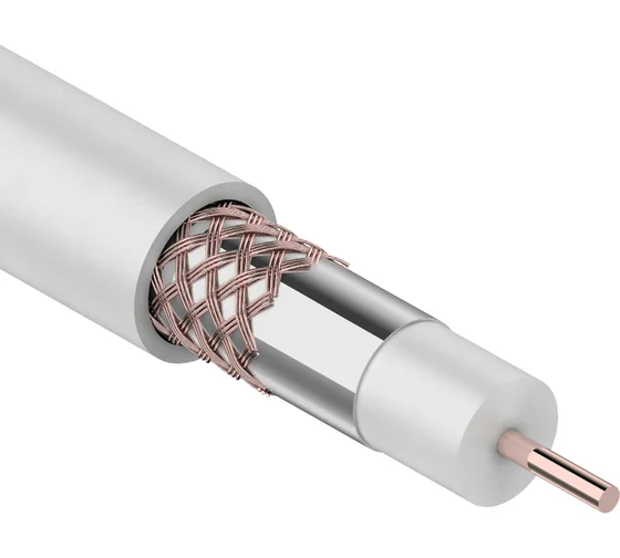 Кабель коаксиальный PROconnect RG-6U+Cu, 75 Ом, Cu/Al/Cu, 48%, бухта 100 м, белый