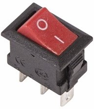 Выключатель клавишный 250V 3А (3с) ON-ON красный  Micro  REXANT   (10)