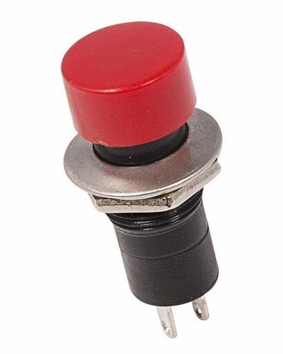Выключатель-кнопка  250V 1А (2с) (ON)-OFF  Б/Фикс  красная  REXANT (10)
