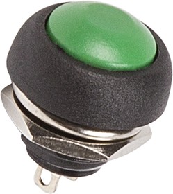 Выключатель-кнопка  250V 1А (2с) OFF-(ON)  Б/Фикс  зеленая  Micro  REXANT (50)
