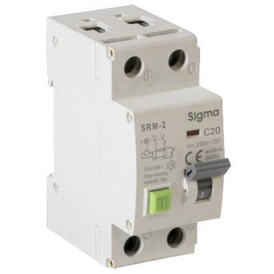 Автоматический выключатель дифференциального тока АВДТ AC  2P 30mA 6kA 20A SIGMA ELEKTRIK