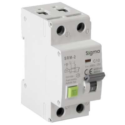 Автоматический выключатель дифференциального тока АВДТ AC  2P 30mA 6kA 10A SIGMA ELEKTRIK