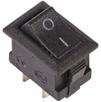 Выключатель клавишный 250V 3А (2с) ON-OFF черный  Micro  REXANT   (10)