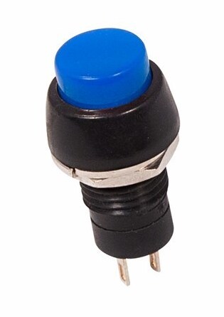 Выключатель-кнопка  250V 1А (2с) ON-OFF  синяя  Micro  REXANT (10)