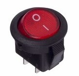 Выключатель клавишный круглый 250V 3А (2с) ON-OFF красный  Micro  REXANT   (10)