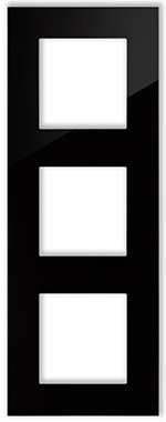 Рамка трехпостовая гориз/вертик стеклянная черная глянцевая Эстетика GL-P103-BCG
