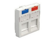 Модуль адаптер (лицевая панель) роз. информ., 45x45,  RJ, 1 вход, бел. (упаковка DIY)  Экопласт