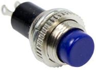 Выключатель-кнопка  металл 220V 2А (2с) (ON)-OFF  Ø10.2  синяя  Mini  REXANT (10)