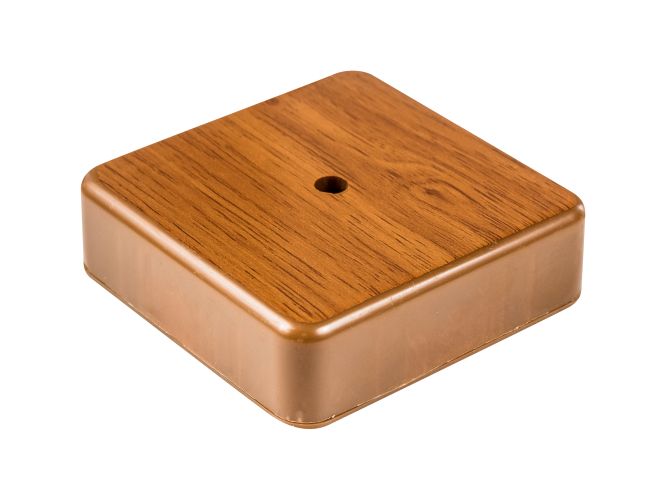 SD Коробка 1 постовая распред. 75х75х20мм c текстурой дерева (1шт), (орех), Экопласт