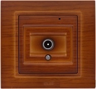 ZENA Розетка TV с размагничивающим элементом (проходная 8-12-18-20db)  вишня