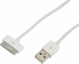 USB кабель для iPhone 4/4S 30 pin шнур 1М белый REXANT