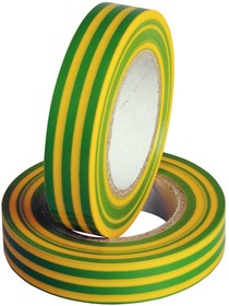 Изолента ПВХ REXANT 15 мм х 25 м, желто-зеленая, упаковка 5 роликов