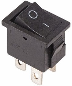 Выключатель клавишный 250V 6А (4с) ON-OFF черный  Mini  REXANT   (10)