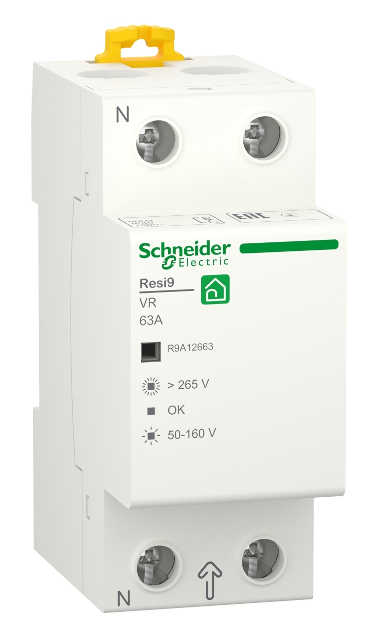 Schneider Electric RESI9 Реле напряжения 63А 1P+N 230В 50Гц
