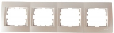 KARINA Рамка 4-ая горизонтальная б/вст жемчужно-белый перламутр (10шт/120шт)