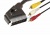 Шнур SCART Plug - 3RCA Plug  с переключателем  1.5М  (GOLD)  (плоский провод)  REXANT