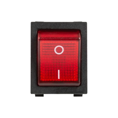 Выключатель клавишный 250V 30А (4с) ON-OFF красный с подсветкой  REXANT   (10)