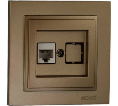Розетка MONO DESPINA Бронза 102-232305-125 (Rj45 Cat 6) Бронза (10)