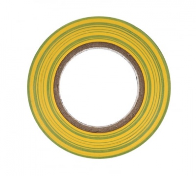 Изолента ПВХ REXANT 15 мм х 25 м, желто-зеленая, упаковка 5 роликов