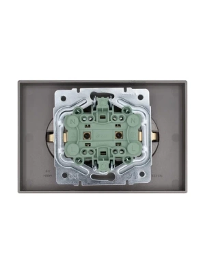 OSEN Розетка двойная с/з ПБТ Серый матовый (10шт/120шт)