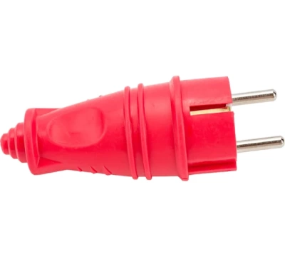 NE-AD Вилка штепсельная с кольцом с/з 16А (каучук),Красный (1/35/350)