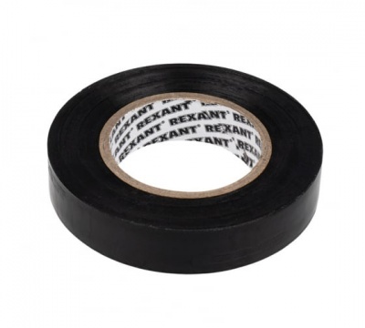 Изолента ПВХ REXANT 15 мм х 10 м, черная, упаковка 10 роликов