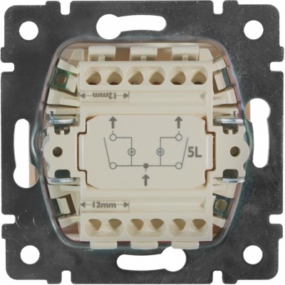 VALENA модуль Выключатель 2кл. с подсвет. 10А слон.кость (10/100шт) 774328