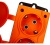 NE-AD Колодка штепсельная 3-гн. с крышками, с/з, 16А, IP54 (каучук),Оранжевый (1/12/120)