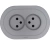 OSEN Розетка двойная б/з ПБТ Серый матовый КРУГЛАЯ (10шт/120шт)