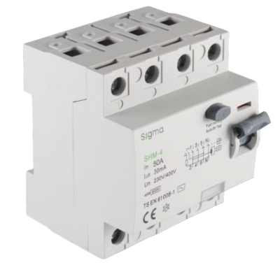 Выключатель дифференциального тока ВДТ (УЗО) AC 4P 30mA 6kA 50A SIGMA ELEKTRIK