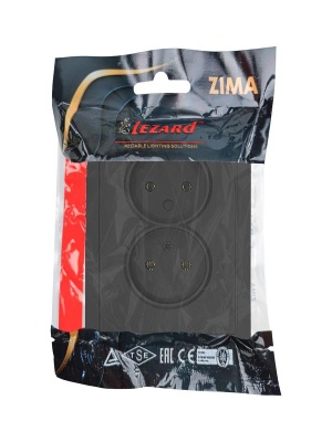 Розетка LEZARD ZIMA Черный бархат 704-4200-128BQC (10шт/120шт)