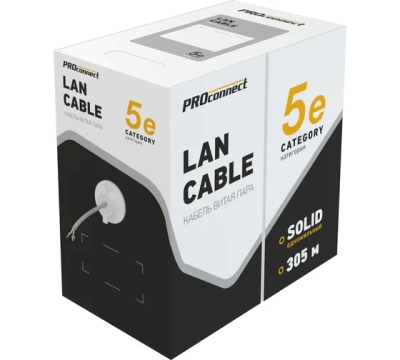 Кабель витая пара PROconnect LIGHT FTP 4PR 26AWG, CAT5 (бухта 305 м)