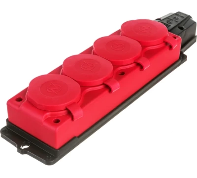 105 600 Колодка штепсельная-каучуковая, 4 гнезда (оранжевый)  Элемент