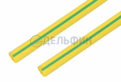 Термоусадочная трубка REXANT 40,0/20,0 мм, желто-зеленая, упаковка 10 шт. по 1 м