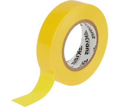 KRANZ Изолента ПВХ 0.13х19 мм, 25 м, желтая (5 шт./уп.)