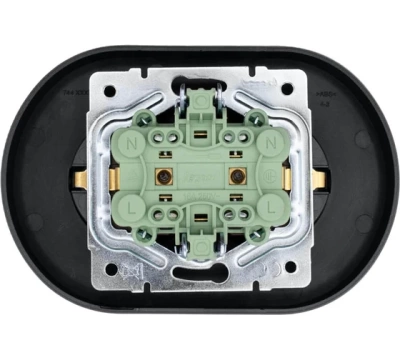 OSEN Розетка двойная б/з ПБТ Серый матовый КРУГЛАЯ (10шт/120шт)