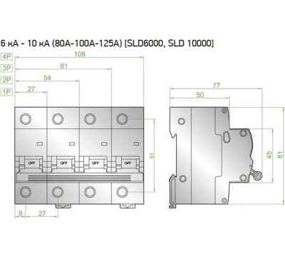Автоматический выключатель 4P C 100A 6kA SIGMA ELEKTRIK